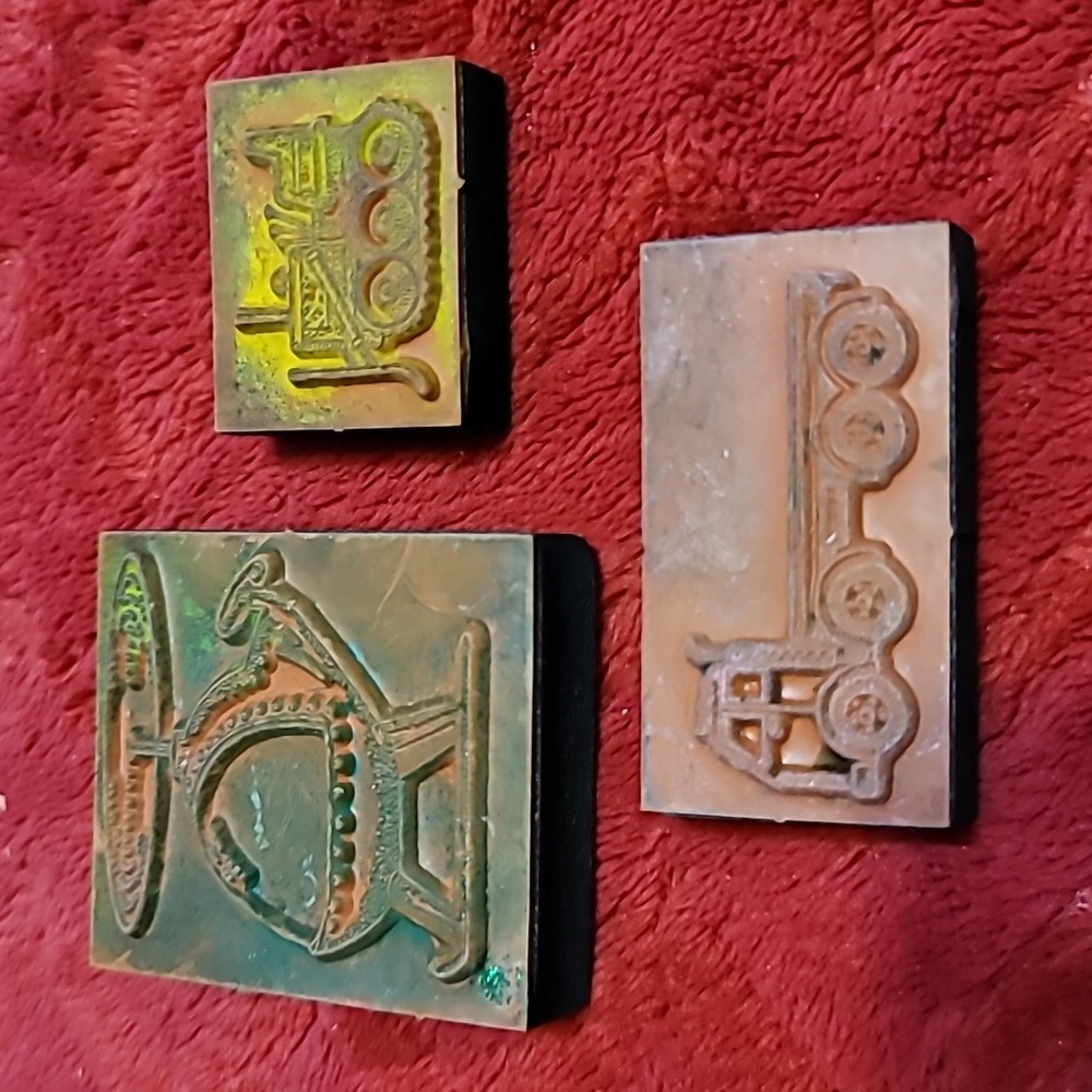 Set of 3 Transportation Rubber Stamps